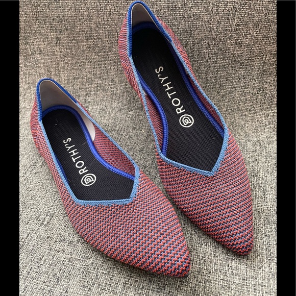 Rothy’s The Point Tangerine Triple Stitch Size 9 - Picture 1 of 10